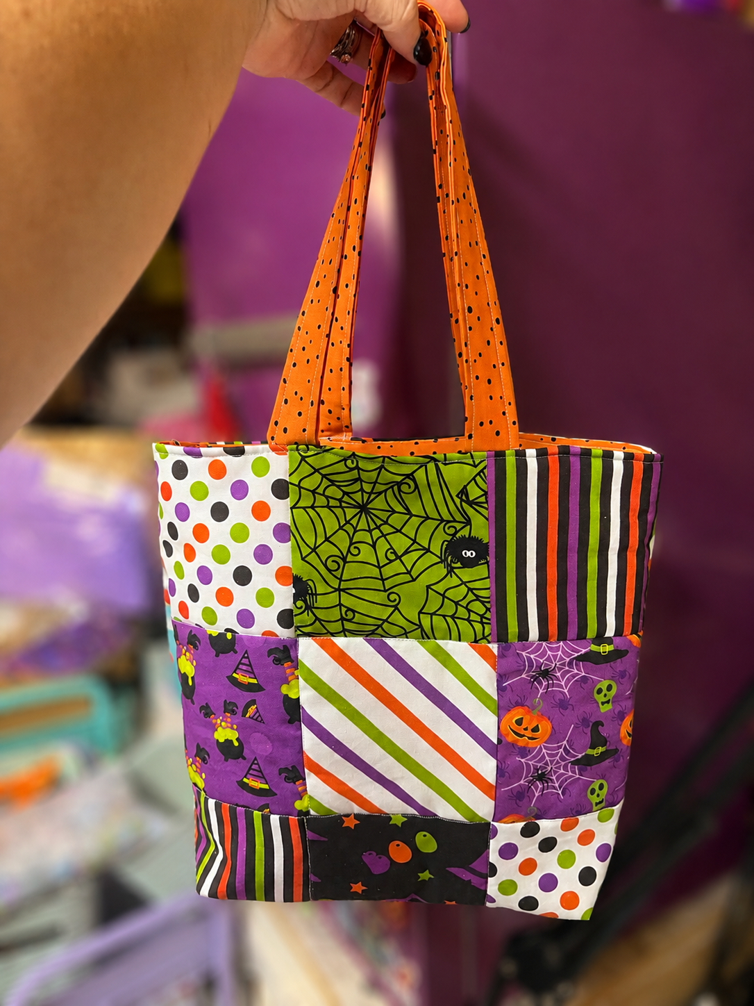 Spooky Patchwork Tote Bag