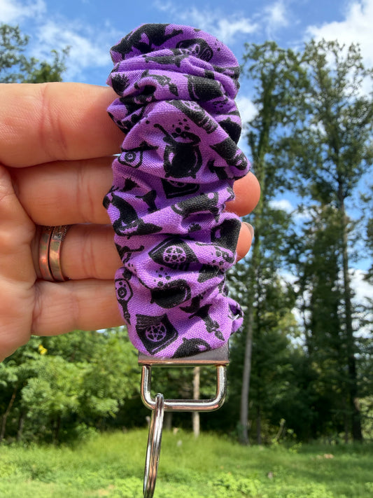 Purple Witchy Scrunchie Wristlet