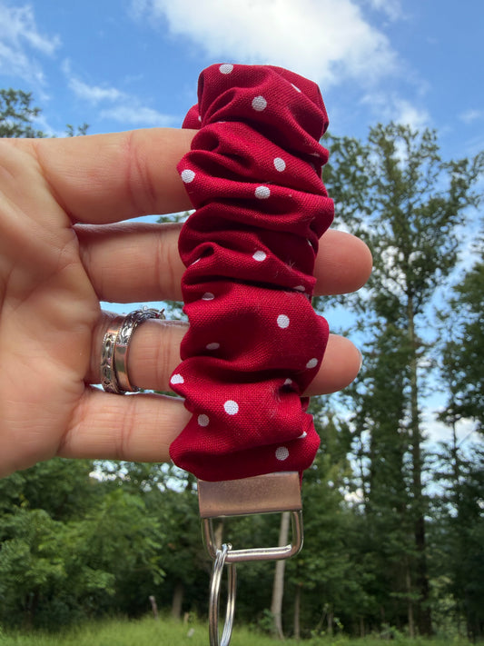 Rebel Red Polka Dot Scrunchie Wristlet