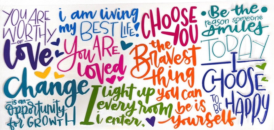 Colorful Affirmations Glass Can 16oz