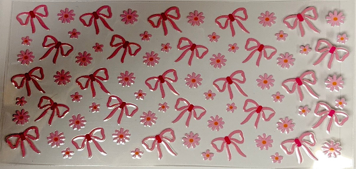 Bows and Dasies Glass Can 16oz