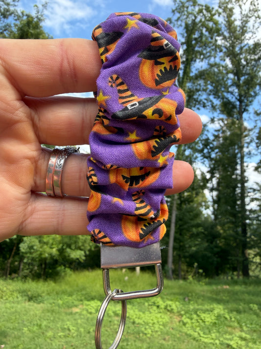 Purple Pumpkin Scrunchie Wristlet