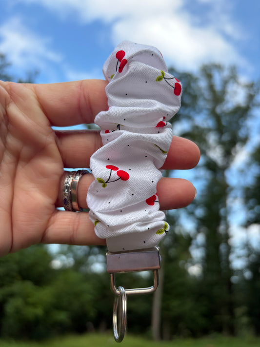 Cherry Pop Scrunchie Wristlet