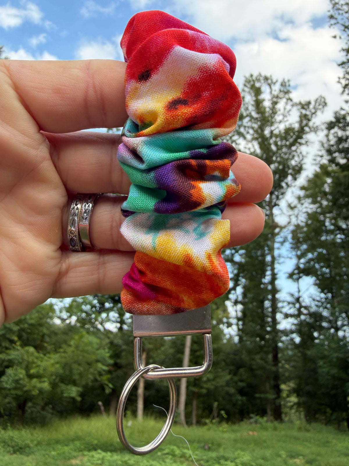 Watercolor Tie Dye Scrunchie Wristlet