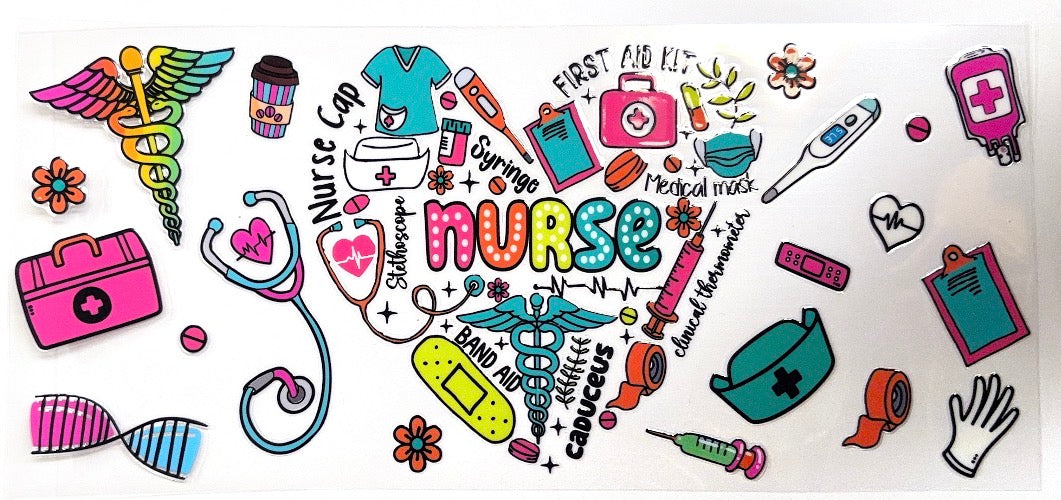 Nurse Heart Glass Can 16oz