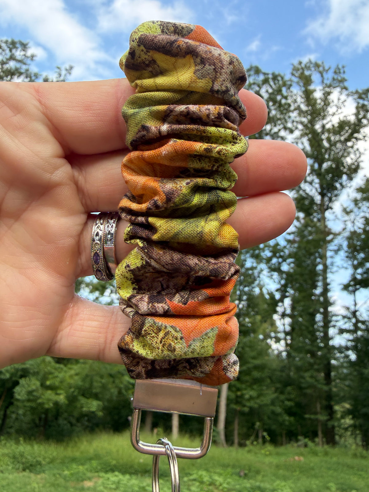 Autumn Woodland Scrunchie Wristlet