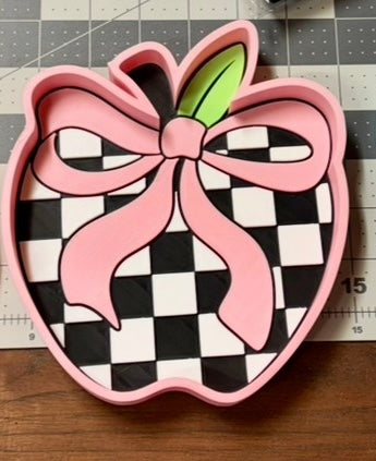 Checkered Apple Trinket Dish