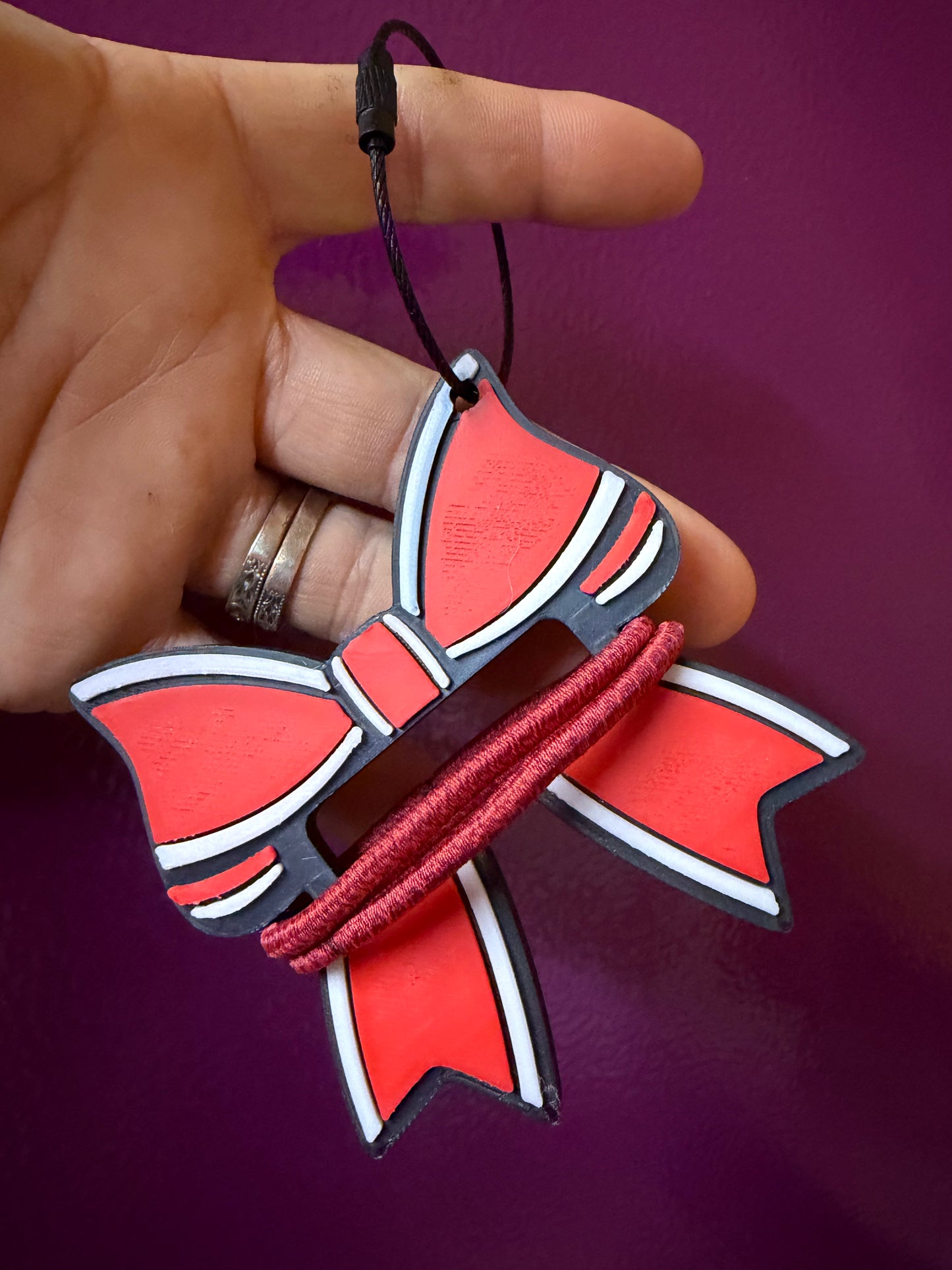 Bow Hair Tie Holder Keychain